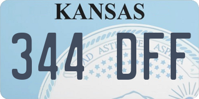 KS license plate 344DFF