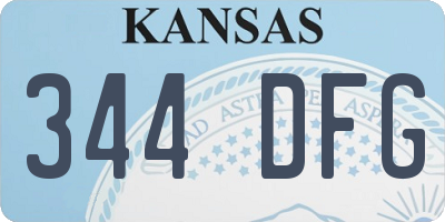 KS license plate 344DFG