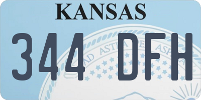 KS license plate 344DFH