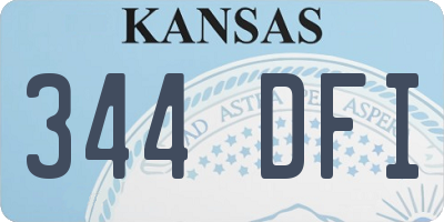 KS license plate 344DFI