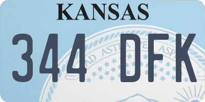KS license plate 344DFK