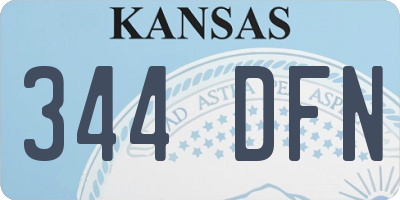 KS license plate 344DFN
