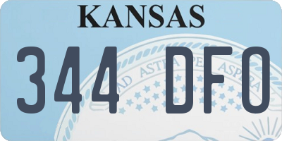 KS license plate 344DFO