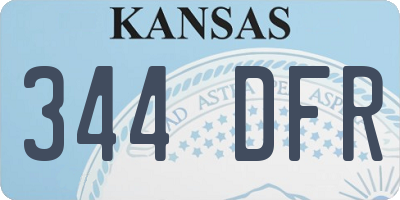 KS license plate 344DFR