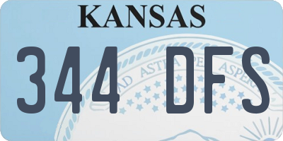 KS license plate 344DFS