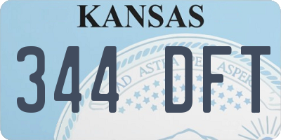 KS license plate 344DFT