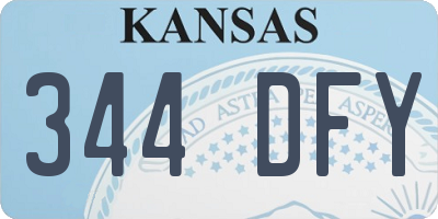 KS license plate 344DFY