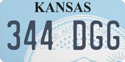 KS license plate 344DGG