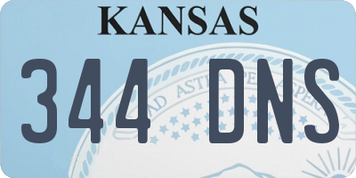 KS license plate 344DNS