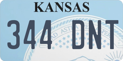 KS license plate 344DNT