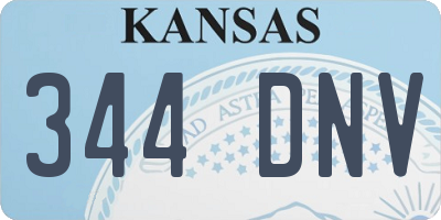 KS license plate 344DNV