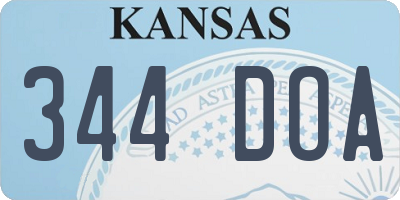KS license plate 344DOA