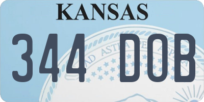 KS license plate 344DOB