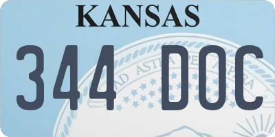 KS license plate 344DOC