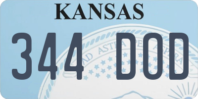 KS license plate 344DOD