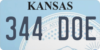 KS license plate 344DOE