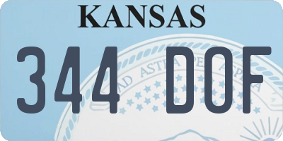 KS license plate 344DOF