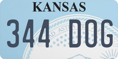 KS license plate 344DOG