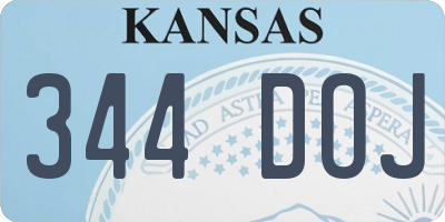 KS license plate 344DOJ