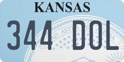 KS license plate 344DOL