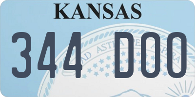 KS license plate 344DOO