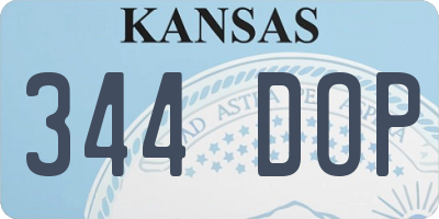 KS license plate 344DOP