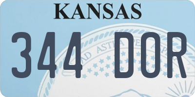 KS license plate 344DOR