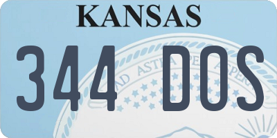 KS license plate 344DOS