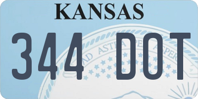 KS license plate 344DOT