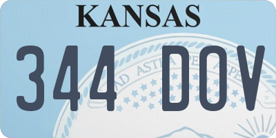 KS license plate 344DOV