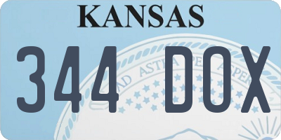 KS license plate 344DOX