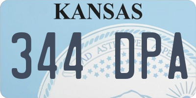 KS license plate 344DPA
