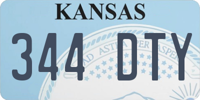 KS license plate 344DTY