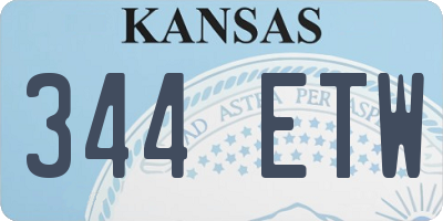 KS license plate 344ETW
