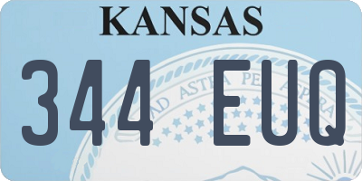 KS license plate 344EUQ