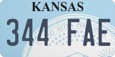 KS license plate 344FAE