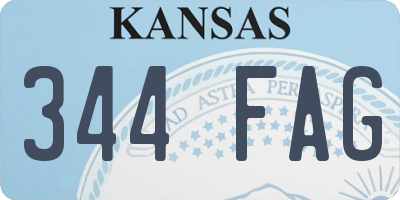KS license plate 344FAG