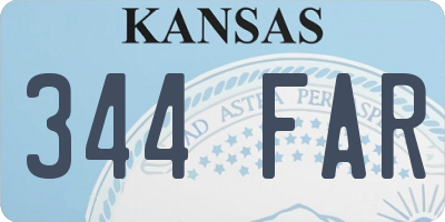 KS license plate 344FAR