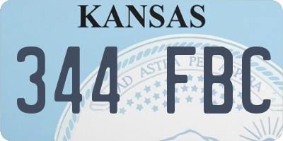 KS license plate 344FBC