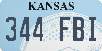 KS license plate 344FBI