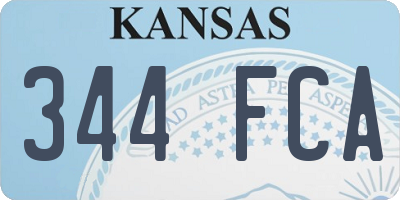 KS license plate 344FCA