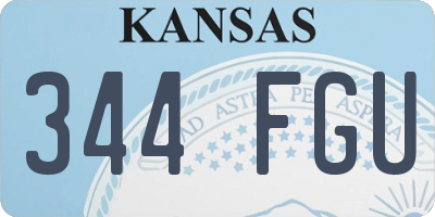 KS license plate 344FGU