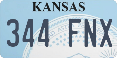 KS license plate 344FNX