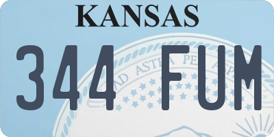 KS license plate 344FUM