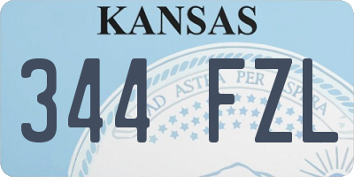 KS license plate 344FZL