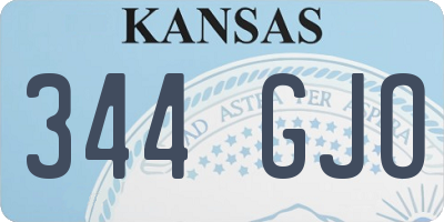 KS license plate 344GJO