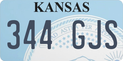 KS license plate 344GJS