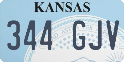 KS license plate 344GJV