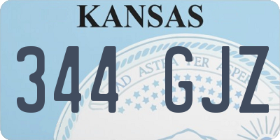KS license plate 344GJZ