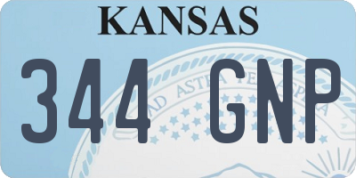 KS license plate 344GNP